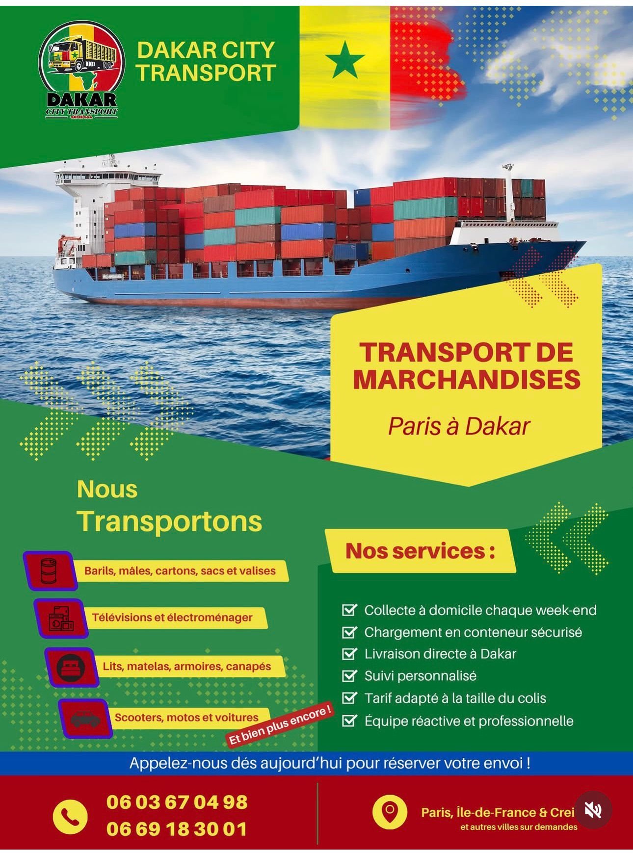 Expédiez vos barigos facilement vers le Sénégal et le Mali